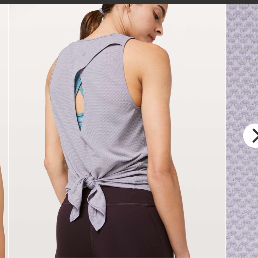 Like New- Lululemon- Size 8/10- Lavender Grey- Open Up Tank